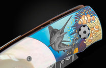  and hand-forged damascus steel blade by Chad Nichols