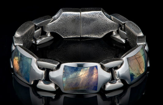 The Labradorite Retro Sterling Silver Bracelet