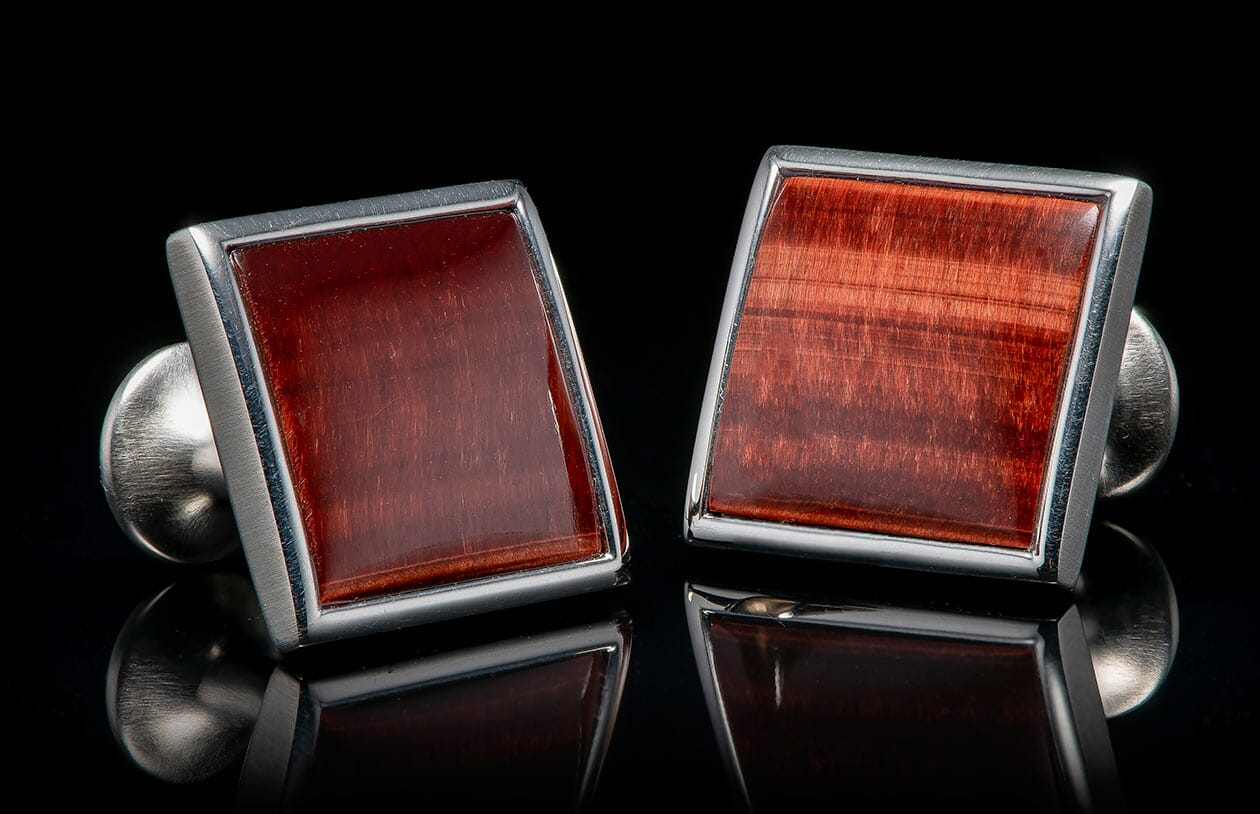 The Red Tiger Eye Duo Cufflinks 
