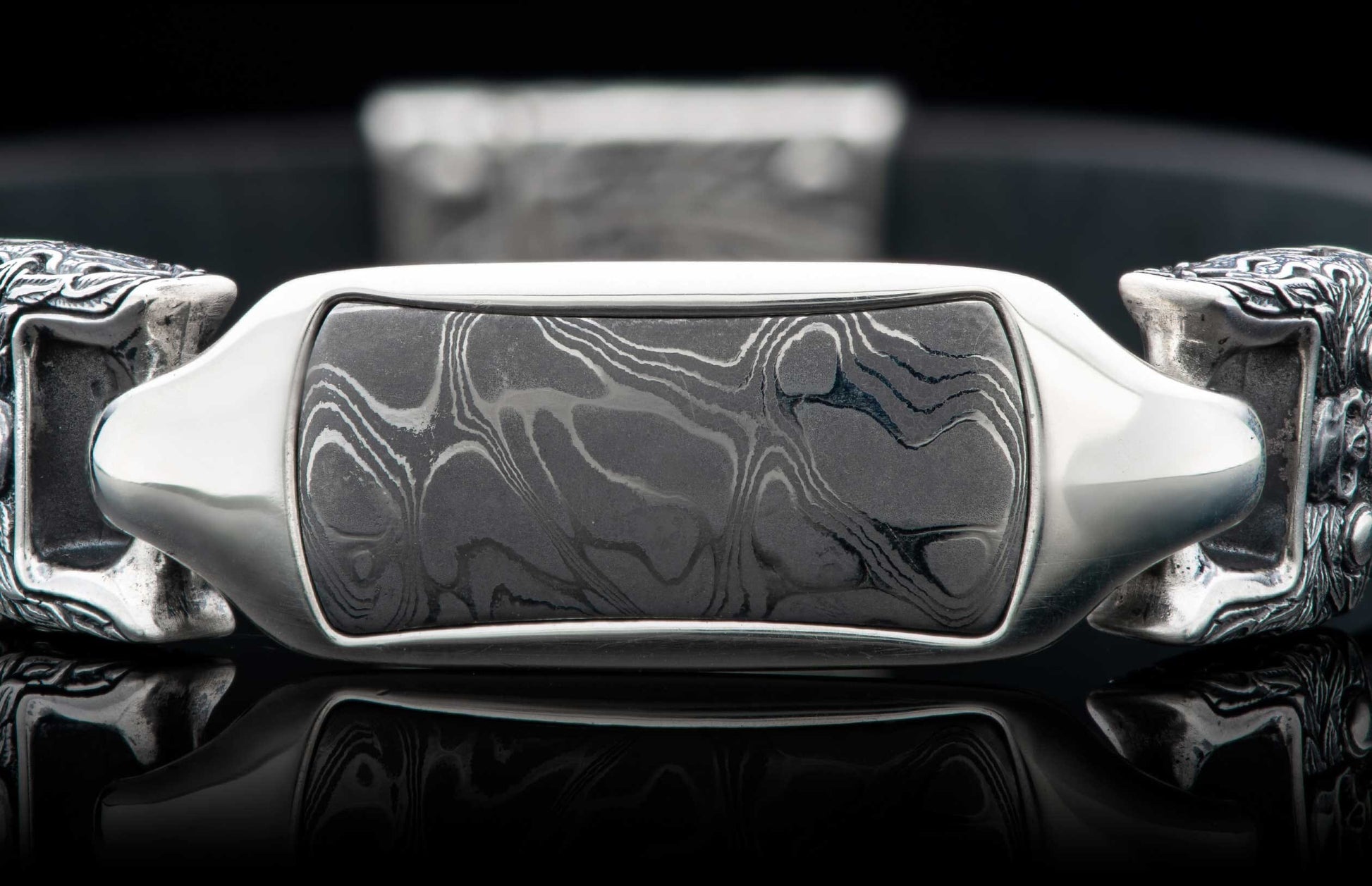 The Layla Black Leather Bracelet with Sterling Silver