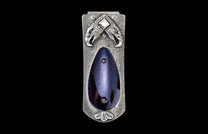 Handcrafted William Henry money clip featuring hand-carved sterling silver by Lee Downey