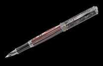  the pocket clip is set with a ruby gemstone.
