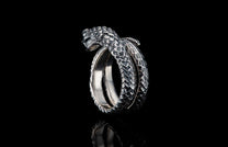 A Sculpted Sterling Silver Snake Ring