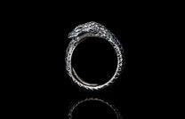 A Sculpted Sterling Silver Snake Ring