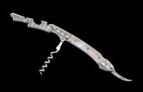 One of a kind William Henry custom corkscrew with hand forged Damascus steel and Sardonyx stone